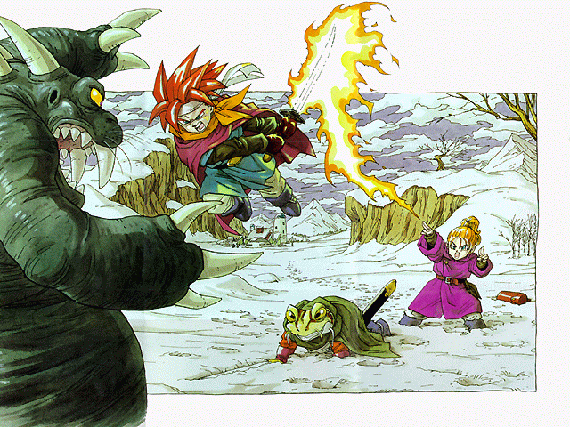 Chrono Fighting A Beast